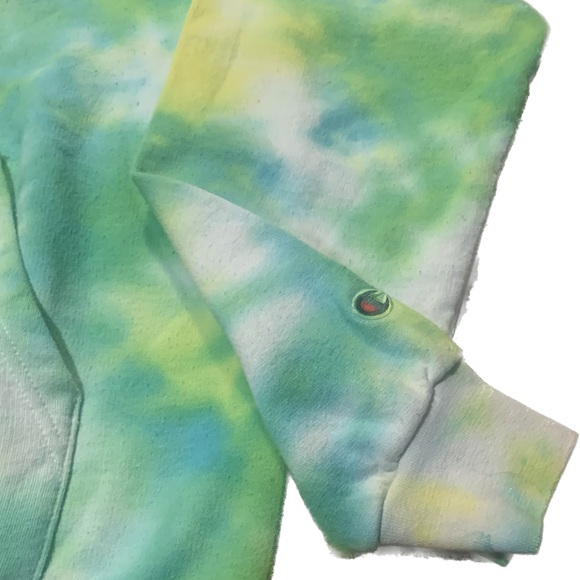 Champion Tie Dye Hoodie Coastal Carolina, Green Tie Dye Sweatshirt, Men’s L - Picture 4 of 4